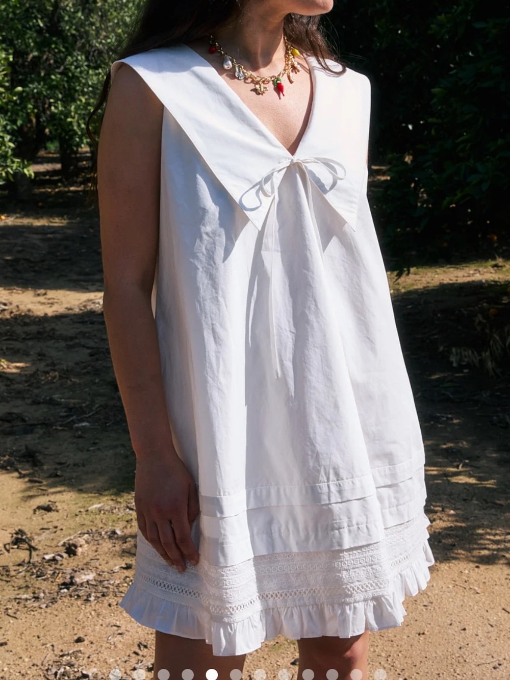 Lisa Says Gah White Sailor-Collar Mini Dress - Picture 2 of 6